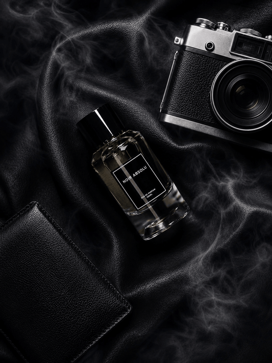 Dark luxury Noir Absolu fragrance bottle premium oud scent for men women